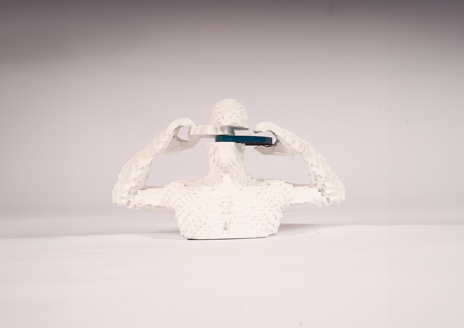 sculpture Blockman décorative blanc