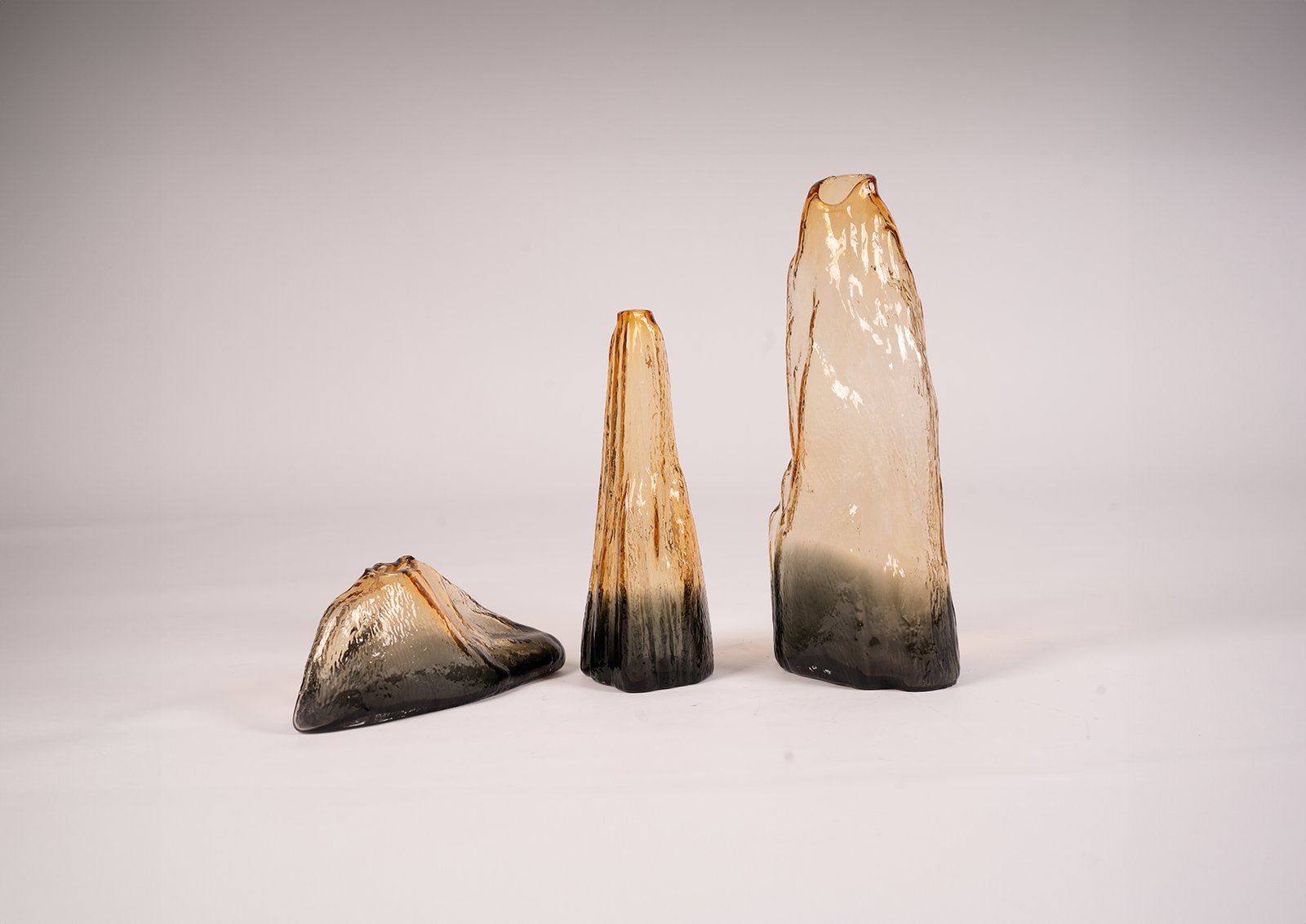 ensemble de vases en verre soufflé